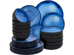 Tectake Louça De Grés Mare Para 6 Pessoas, Azul