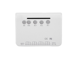 Interruptor inteligente Wi-Fi profissional de 4 canais, com funções de pulso, travamento automático e intervalo, e compatível com controle remoto.