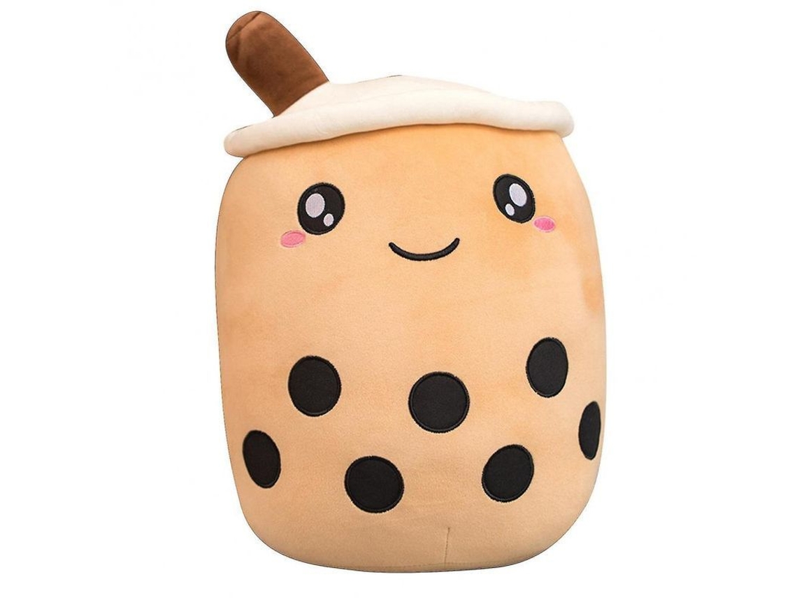 Muñeco De Peluche De Té De Burbujas Con Cara Sonriente 24/35/50/70cm Qyg Para Decoración Y Regalo 35 Cm Marrón