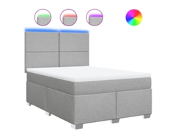 Box Spring Bed, Box Spring Beds Vidaxl Cinzeto Tecido (140 X 200 Cm)