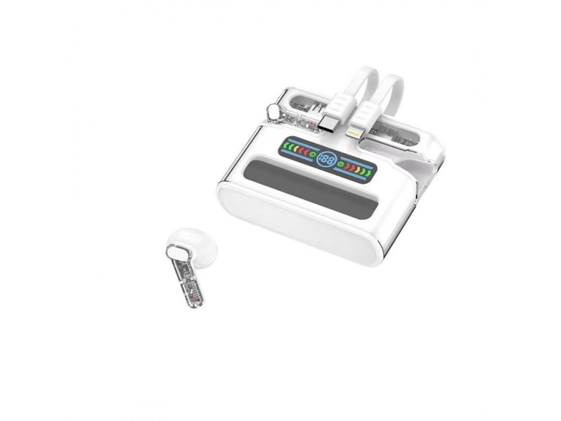 Notificação Por Voz: Fone de Ouvido Bluetooth com Notificação Por Voz SHAH ARPAN Branco