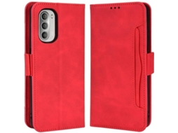 Capa Motorola Moto G Stylus 2022 HFS HOUSE Carteira Vermelho