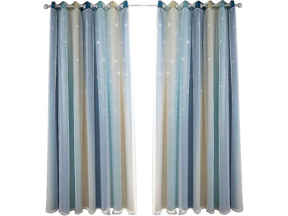 Cortina Blackout Térmica, Para Janela E Quarto, Ilhós, 134 X 160 Cm, Azul
