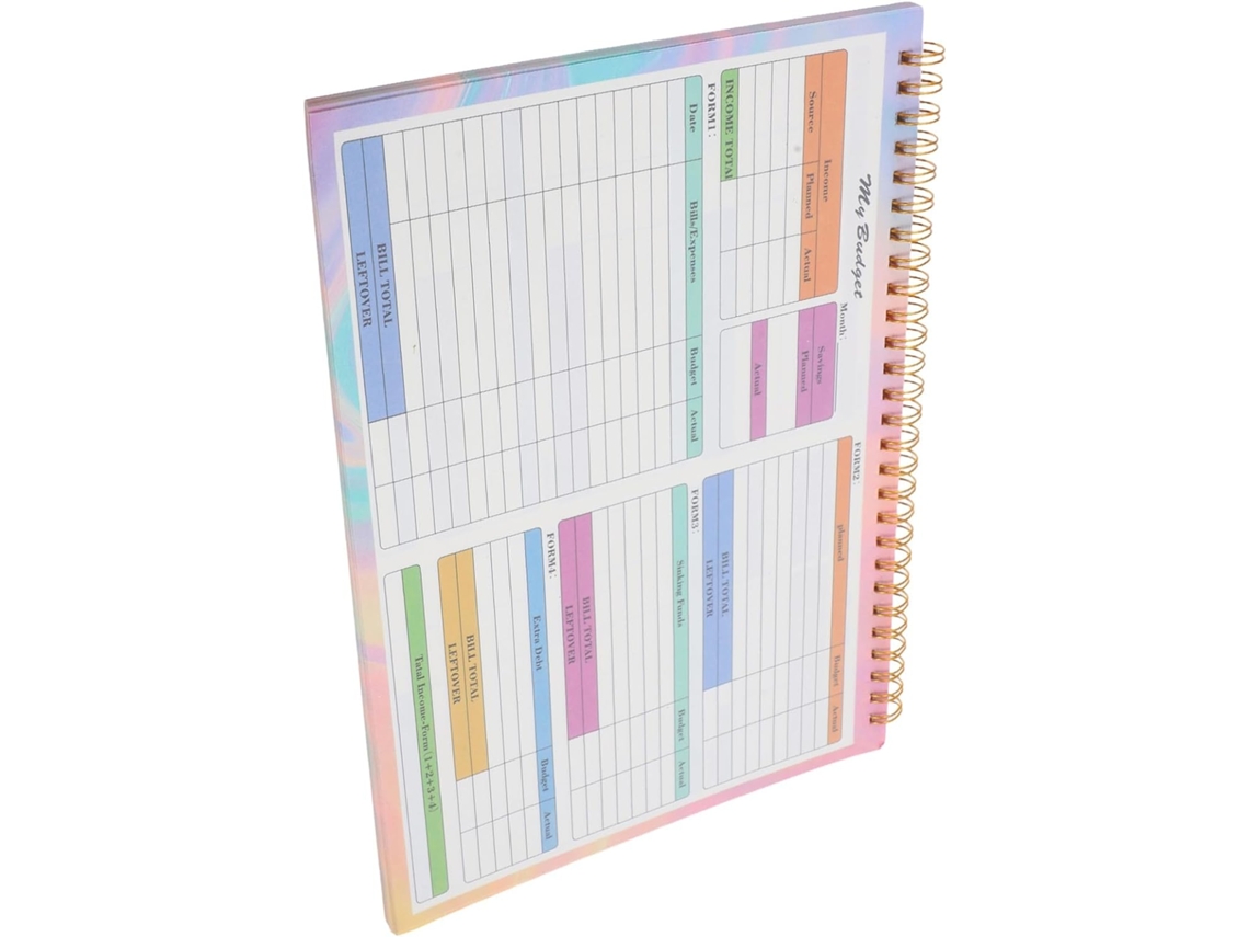 Caderno de Contas B5 15 X 21 Cm Planejador Semanal Orçamento e Gestão Financeira Papel Alta Qualidade Formato