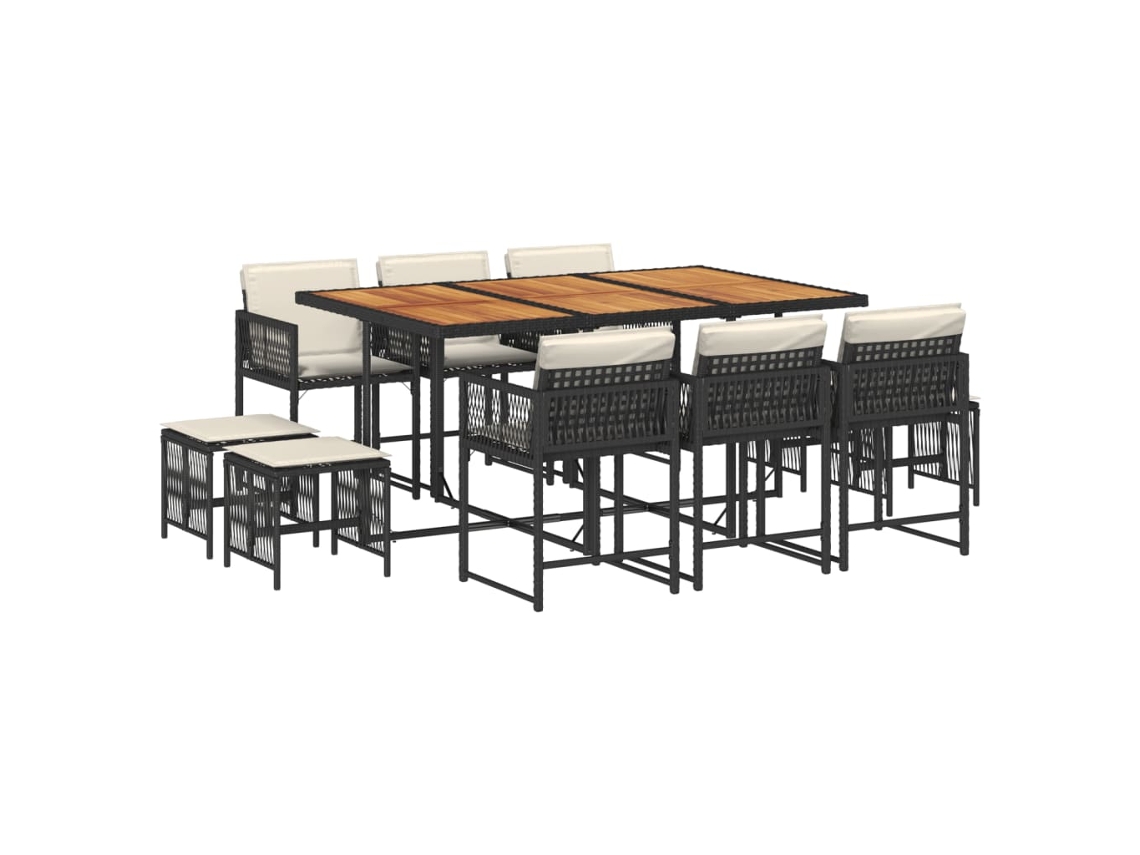 Garden Dining Set, Garden Dining Sets Vidaxl Preto Rattan / Vime (n/a)