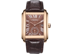 Lurelia Relógio Masculino, Movimento De Quartzo, Data/calendário, Couro, Vidro Mineral, Resistente À Água 30m, Rosa
