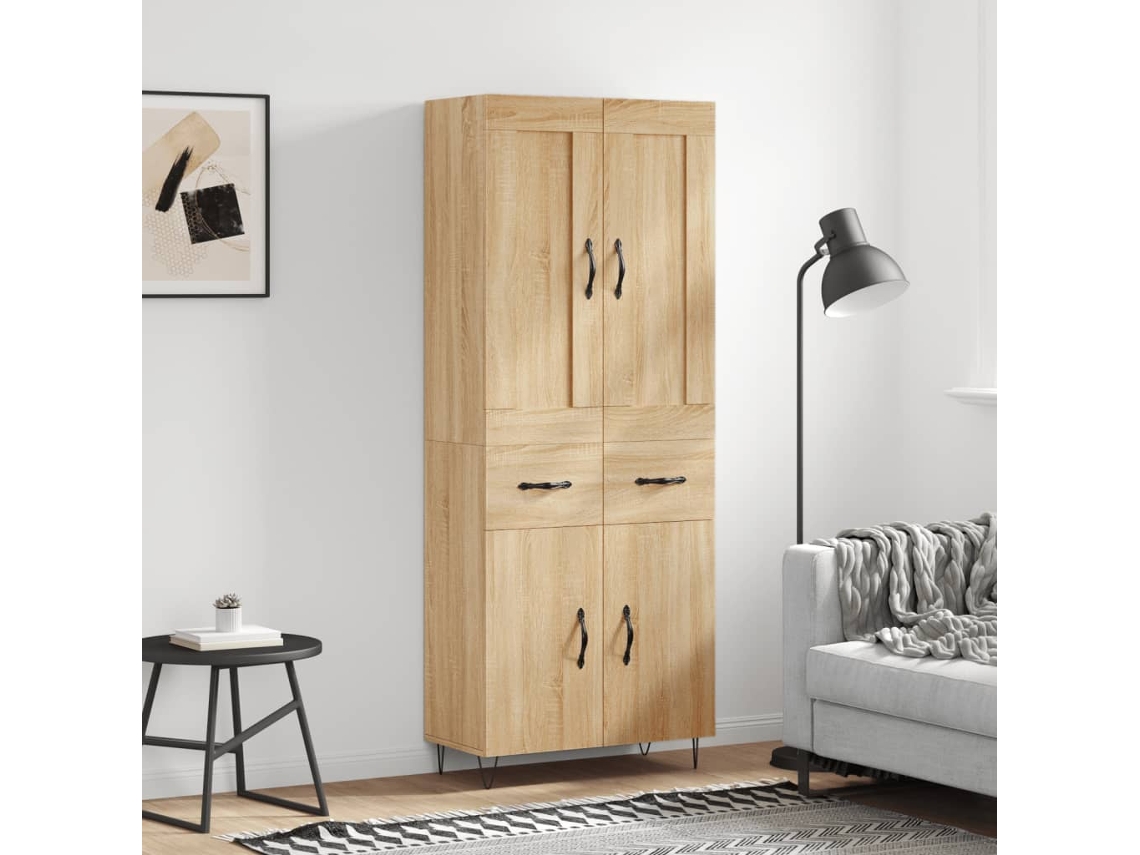 Vidaxl Armário Alto 69,5x34x180 Cm Derivados De Madeira Cor Sonoma