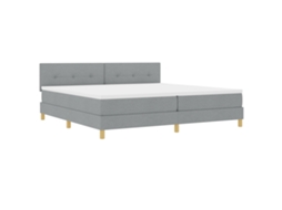 Cama Box Com Colchão & Led Cinza-claro Vidaxl Tecido (200x200 Cm)