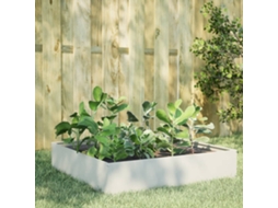 Vidaxl Canteiro Elevado De Jardim 100x100x33,5 Cm Aço Branco