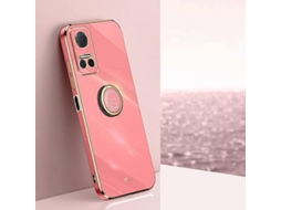Capa Para Celular For Honor Play6t Xinli Straight Edge 6d Electroplate Tpu Com Suporte De Anel