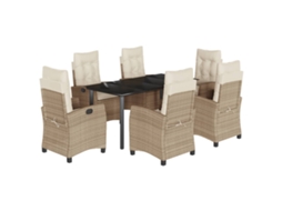 Garden Dining Set, Garden Dining Sets Vidaxl Bege Rattan / Vime (160 Cm Table Length)