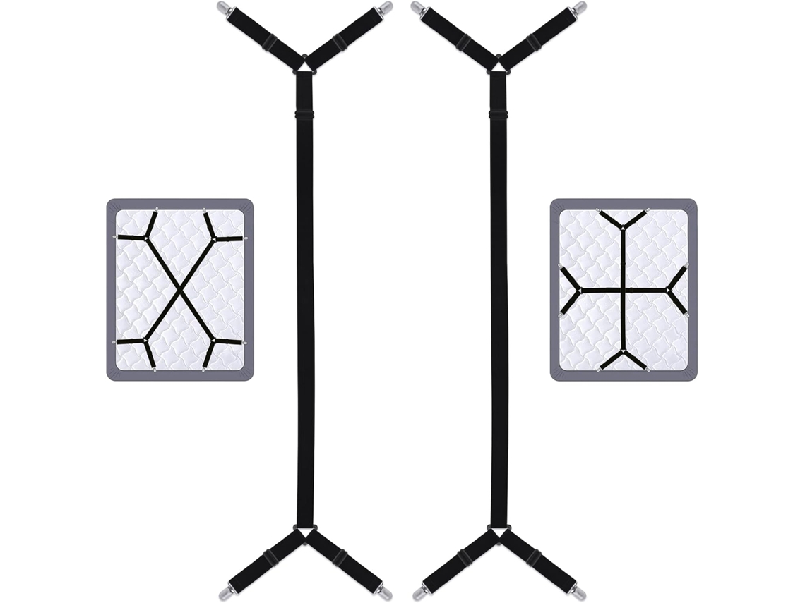 Lurelia Fivelas Para Lençol 2 Peças Ajustável Elástico Triângulo Resistente Sofá Metal Plástico Queen King Twin