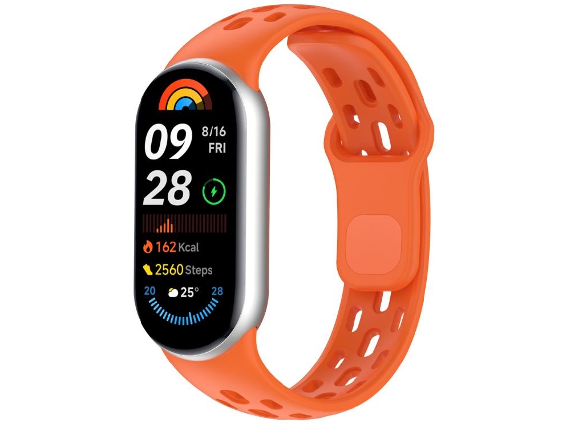 Bracelete para Xiaomi Smart Band 10/9/8 Tpu Respirável Furos em Formato de Colmeia Laranja XIAOMOYU