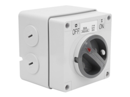 Interruptor de tomada externo à prova d'água com indicador, 250 V, 50 A, botão giratório e isolamento contra poeira.