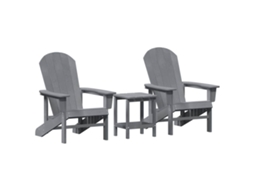 Maison Exclusive - Cadeira De Jardim 3 Pcs Cinzento-claro Polietileno