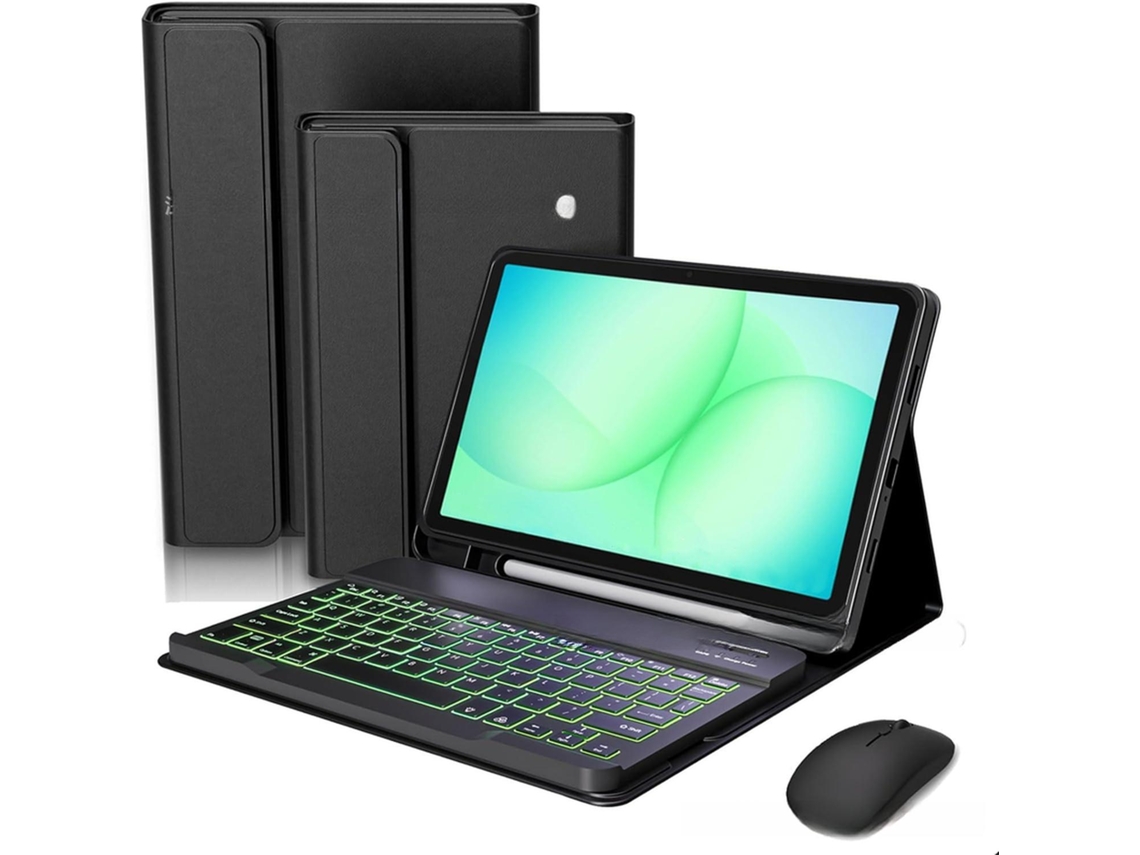 Capa Com Teclado Bluetooth Retroiluminado E Rato Para Lenovo Idea Tab 11 Polegadas Tb336fu/tb336zu Caneta Não Incluída (português-preto)