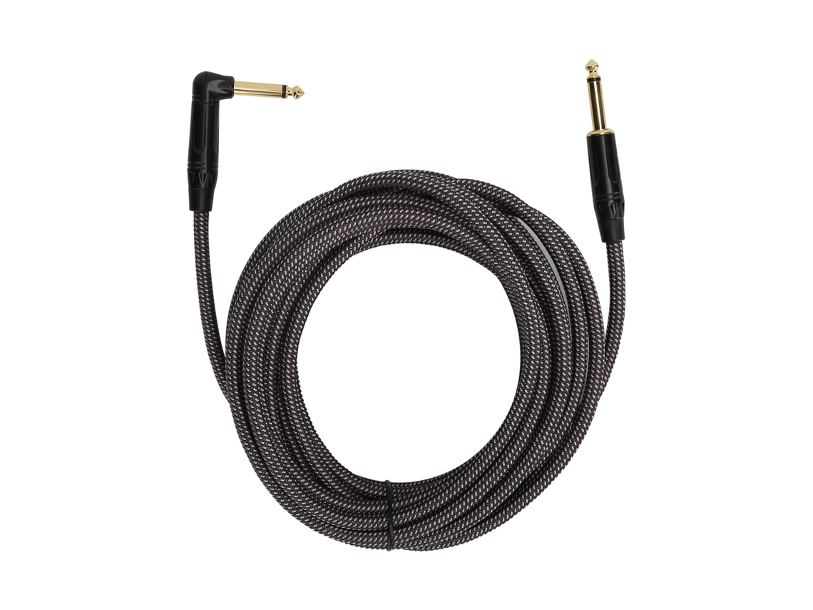 Cabo de Áudio para Guitarra 6m, Conector de 6,35 Mm para Amplificador de Guitarra Elétrica, Cabo para Instrumento AQUAFORGE