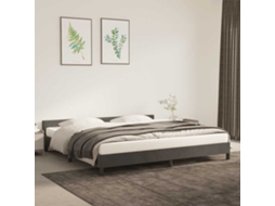 Vidaxl Estrutura De Cama Sem Colchão 200x200 Cm Veludo Cinzento-escuro