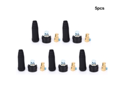 5 Peças Conectores Rápidos Quadrados 35-50 Europeus Longos + Redondos De Solda Preto