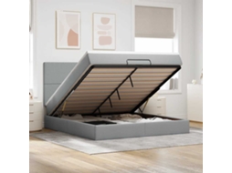 Vidaxl Estrutura De Cama Otomana Com Colchão 180x200 Cm Cinzento Claro