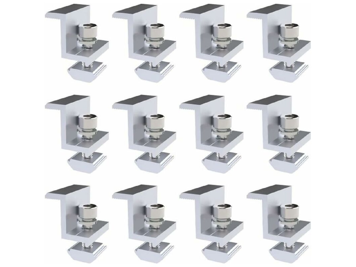 Conjunto de 12 Grampos de Alumínio para Painéis BRILVIBERA