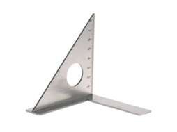 Régua triangular de aço inoxidável para marcenaria, para ângulos de 45 e 90 graus, medidas métricas, esquadria de marcação.
