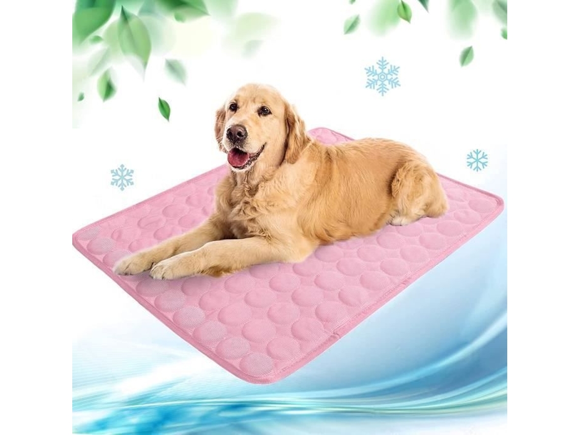 Tapete Refrescante, em Seda Gelada, para Cães, Respirável, Tamanho M, Rosa AQUAFORGE