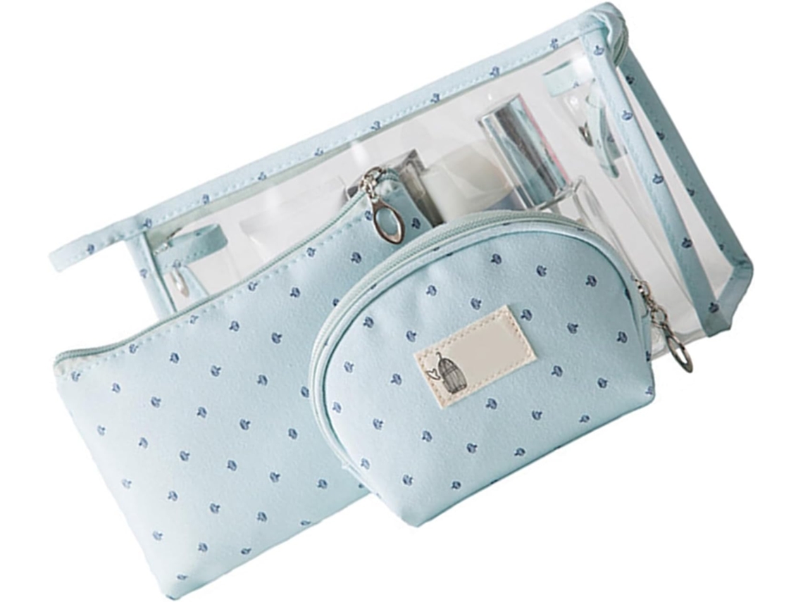 Conjunto de 3 nécessaires SFUSHOS, transparente, viagem