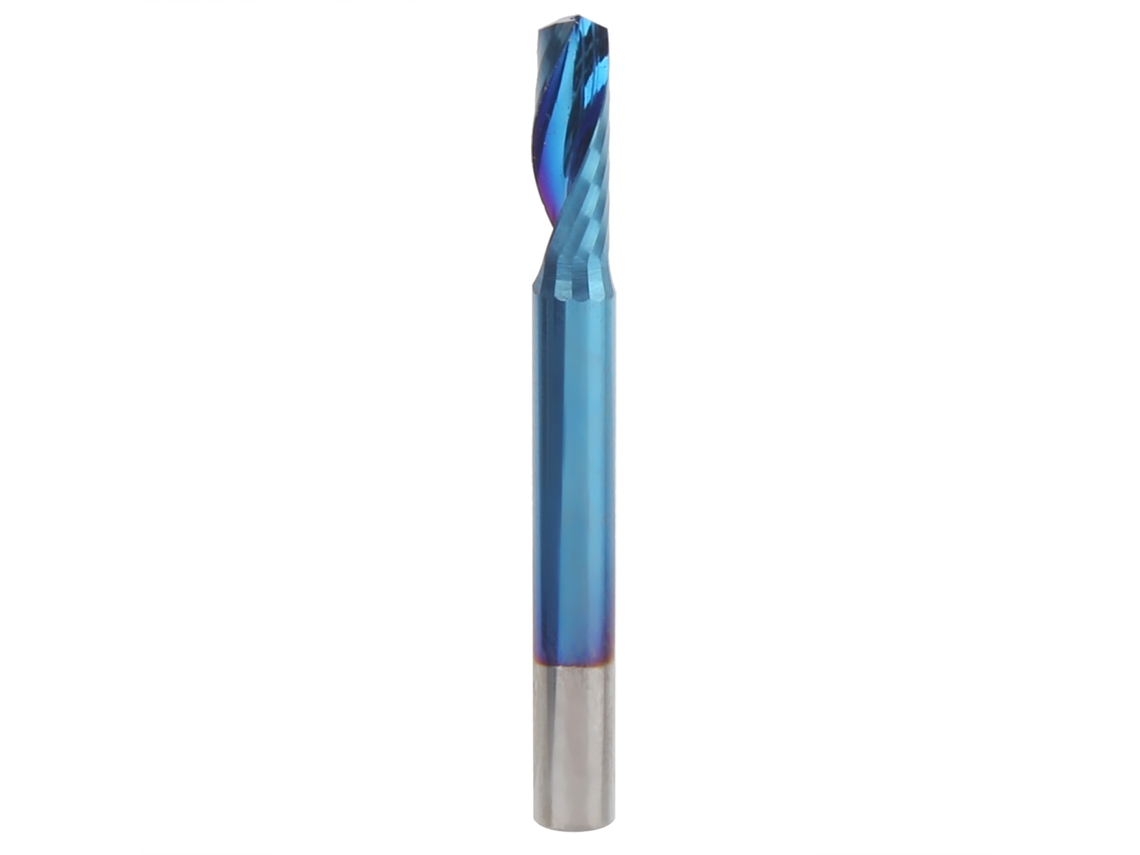Fresa Espiral De Uma Aresta Com Revestimento Azul Nano Para Cnc 4x12x40