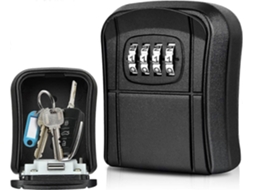 Mini Cofre Para Chaves, Montado Na Parede, Para Áreas Externas, Com Código Numérico De 4 Dígitos Reconfigurável, À Prova D'água (preto)-aquaforge