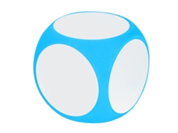 Primerox dado em Branco Escritável Limpável Cubo Portátil Eva para Ensino e Jogos Azul