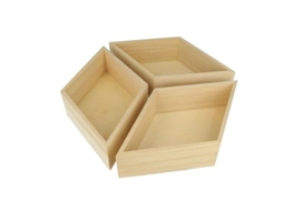 Conjunto 3 Pratos Losango Madeira