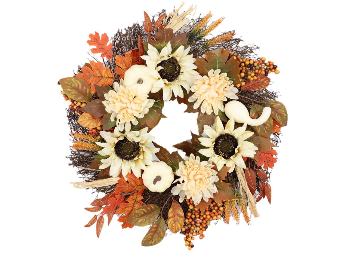 Guirlanda De Abóbora Branca Laxiscreed De 50cm Para Decoração De Outono E Festivais De Colheita