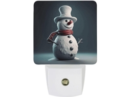 Luminária noturna de LED com sensor de movimento, em formato de figura de neve animada, luz branca suave.