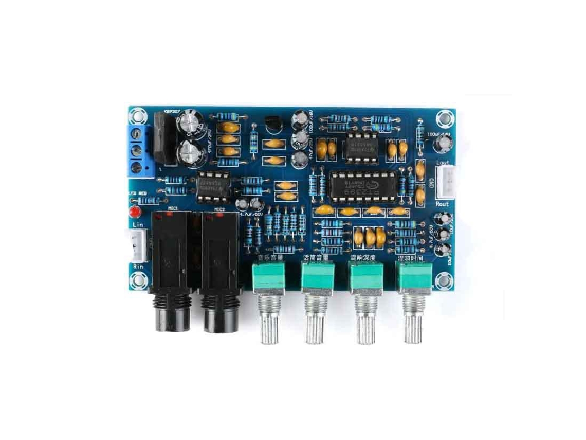 Pre-Amplificador para 2 Microfones com Eco