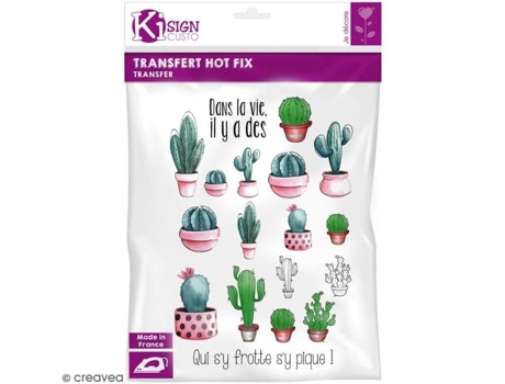 Design de transferência para ferro A4 - KI-SIGN - Hot fix Cactus - Verde