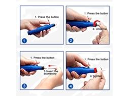 Máquina De Manicure Elétrica Com 12 Pontas De Lixa, Furadeira Para Unhas, Ferramenta De Polimento Azul