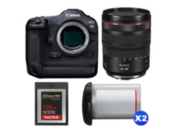 Eos R3 + Rf 24 105mm F/4 L Is Usm + 1 Sandisk 128gb Extreme Pro Cfexpress Type B + 2 Canon Lp e19 + Ebook “20 Dicas para Fotos Que Impressionam” CANON