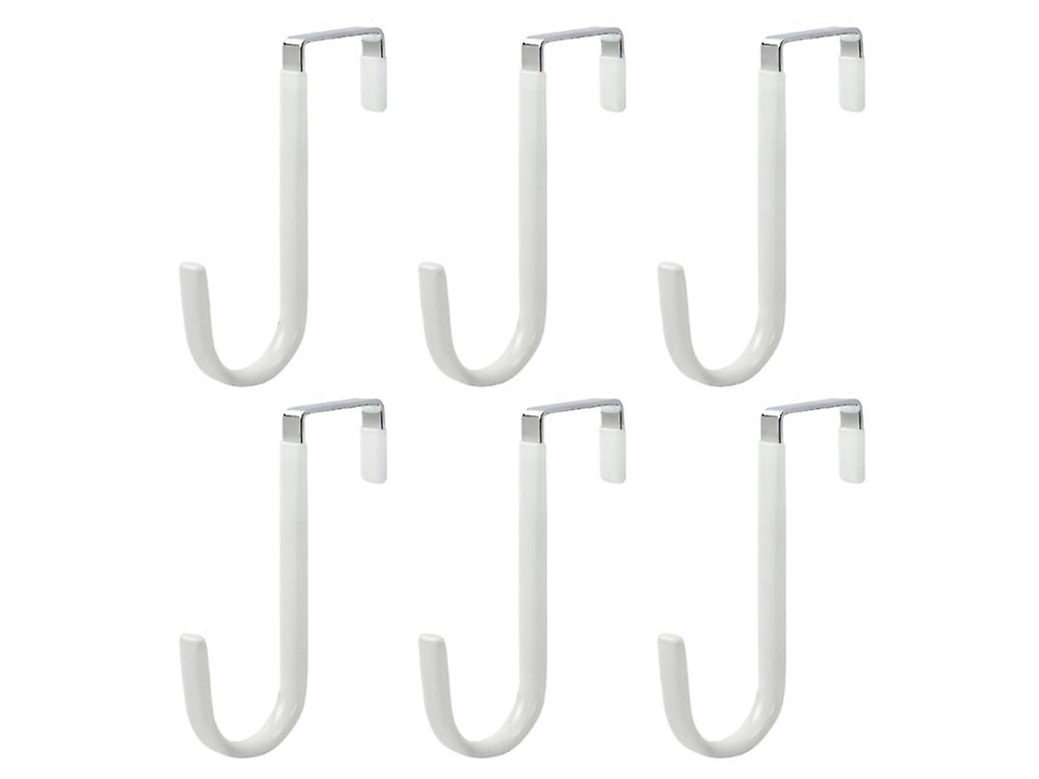 Lurelia Gancho De Porta, 6 Peças, Em Aço Inoxidável, Em Plástico, Para Toalhas E Roupas, 12x4,5cm, Preto/branco