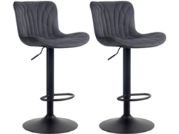 Conjunto de 2 bancos de bar Linus preto/veludo CLP