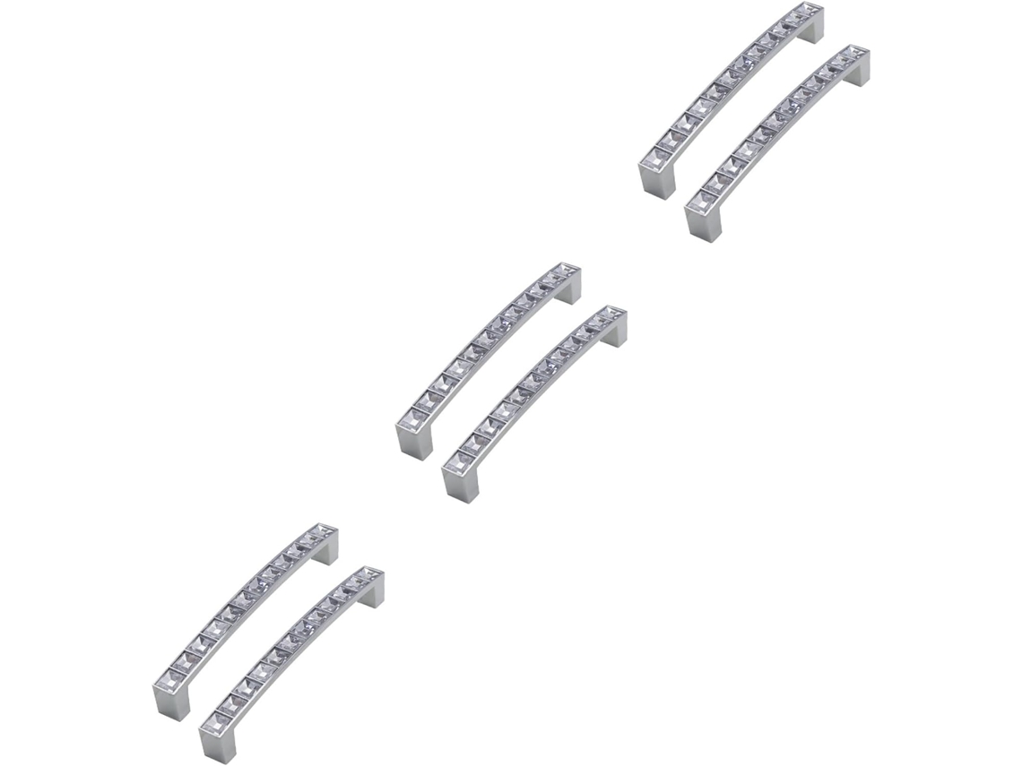 Uonlytech Conjunto De 3-puxadores Porta Em Formato U Com Cristais Para Guarda Roupa, Armário E Gaveta Puxadores Modernos