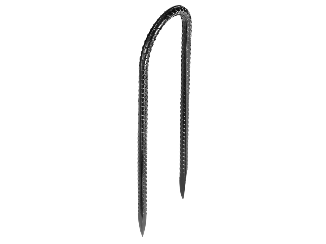 12 Estacas De Aço Pretas Em Forma De U Succebuy, 254 X 55,88 Mm