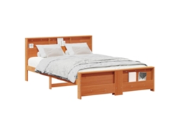 Estrutura da Cama Marrom Cera 160x200 cm Madeira Processada MAISON EXCLUSIVE
