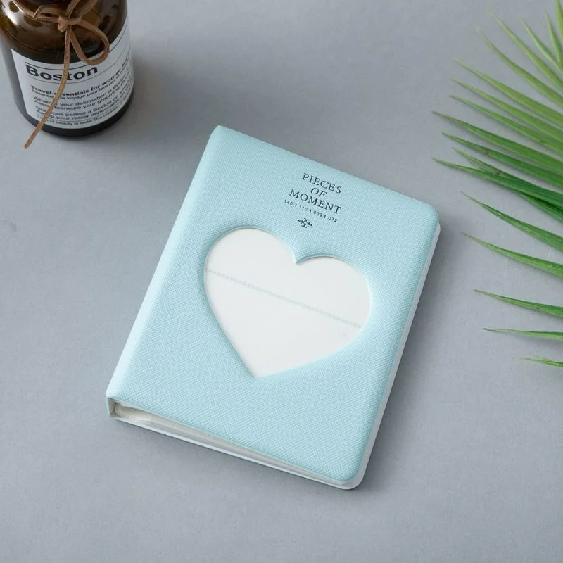 Álbum de Fotos Oval em Formato de Coração, com 64 Bolsos para Cartões e Fotos. Ideal para Presente de Aniversário BRILVIBERA