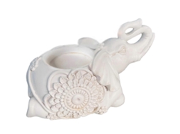 Castiçal B-white Com Escultura De Elefante, Decorativo Pequeno Para Vela Tealight (austrália) -aquaforge