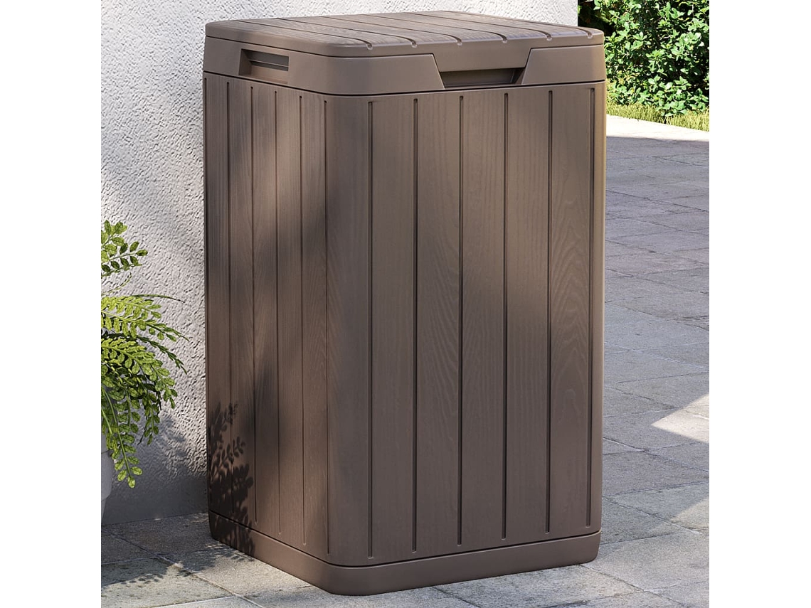 Vidaxl Caixote Do Lixo De Exterior 38x38x65 Cm Pp Castanho