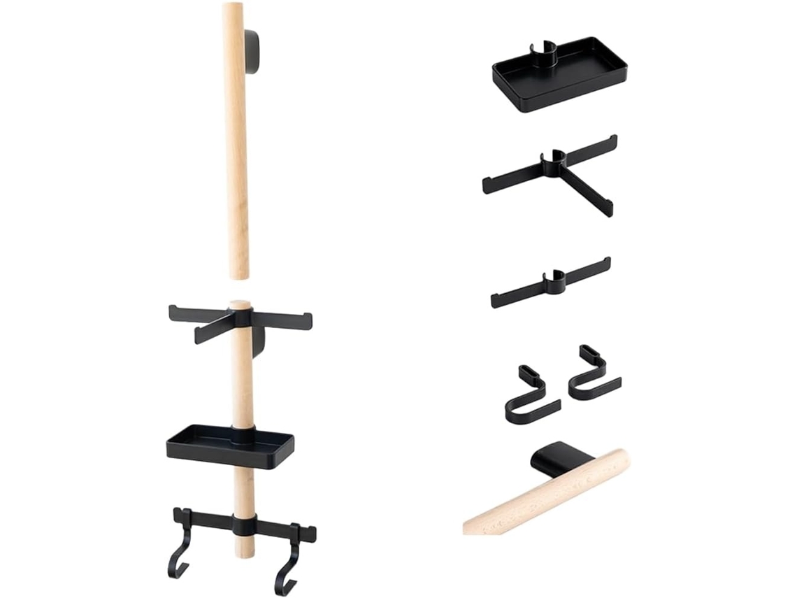 Lurelia Organizador Vertical Para Headset, Suporte De Parede, Madeira, Preto, Com Parafusos