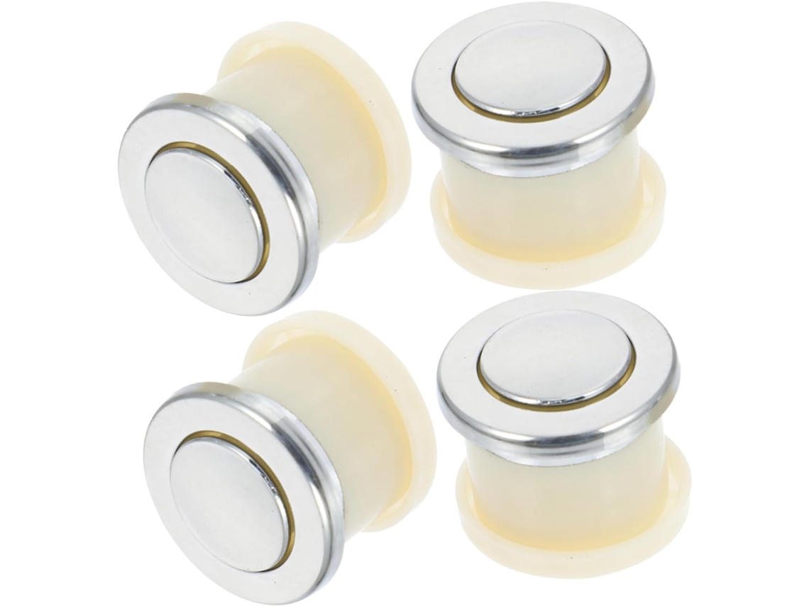 Tehaux Conjunto De 4-puxadores Redondos Para Gavetas Cozinha Com Mola Oculta, Em Liga De Zinco E Plástico, Para Móveis