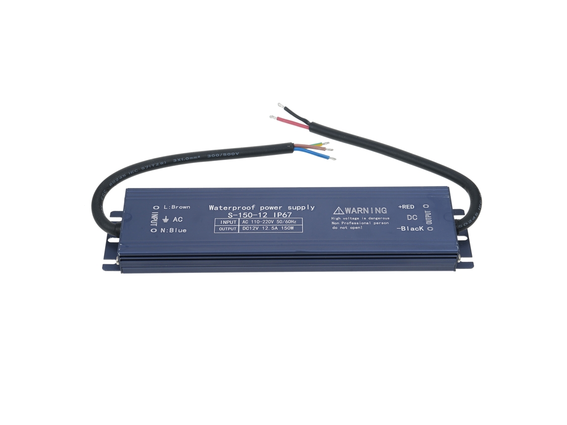 2026 fonte de Alimentação Transformadora Impermeável Ip67 para Led, 110v 220v para 12v Cc 150w, para Fitas Led, Painéis Externos