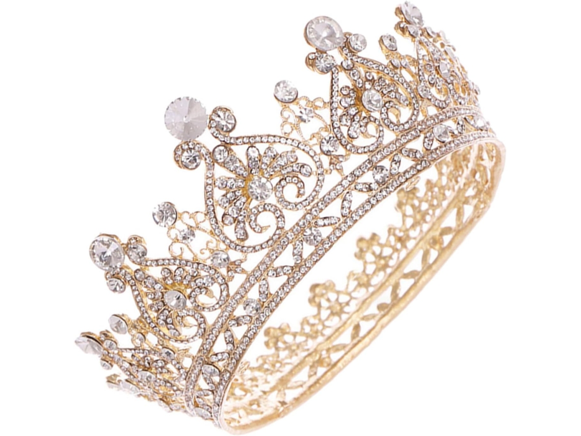 Tiara De Coroa Brilhante Para Casamento, Acessório De Cabelo Elegante Para Noivas, Estilo Retrô Para Festas De Casamento E